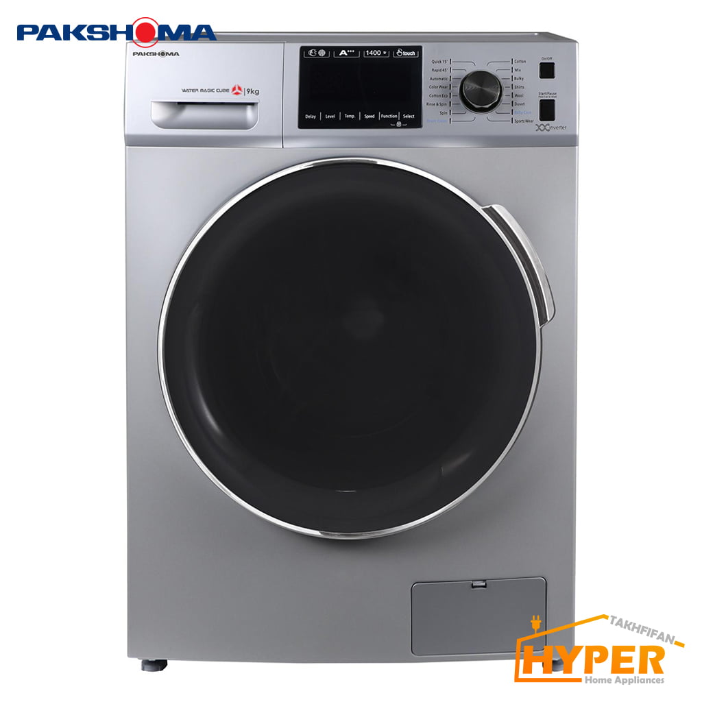 ماشین لباسشویی پاکشوما TFI-93406 ST نقره ای 9 کیلویی